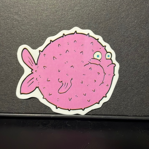 PINK PUFFERFISH STICKER - Picture 1 of 1